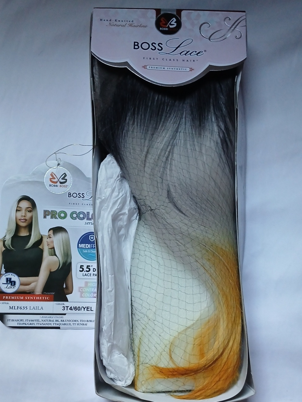 Ombre Black to Yellow Synthetic Hair Unit